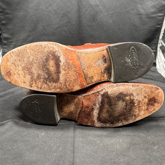 Vintage 1970\'s Florsheim Imperial 9.5 C Leather Brown Beetle Strap Ankle Boots main image 6